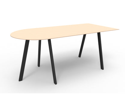 Chameleon D-Ended Standing Height Conference Table (Flat Leg)