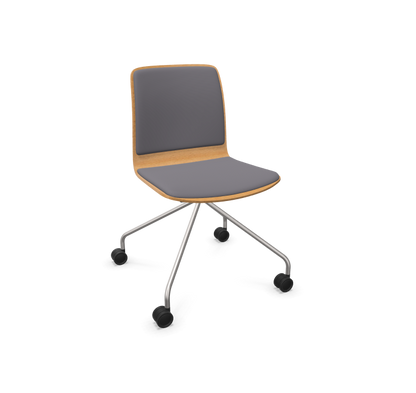 Fiore Wood Conference Chair 3 with Front Upholstery