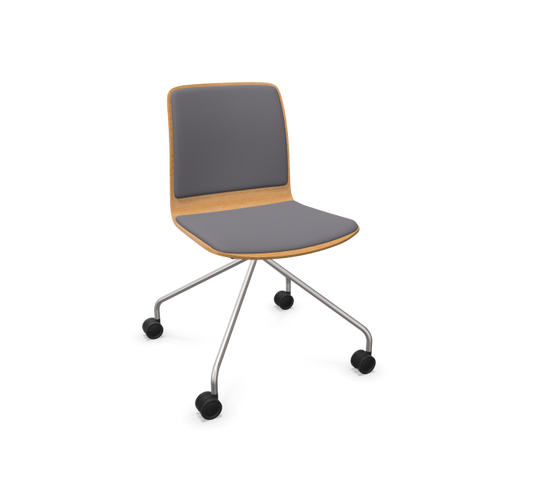 Fiore Wood Conference Chair 3 with Front Upholstery