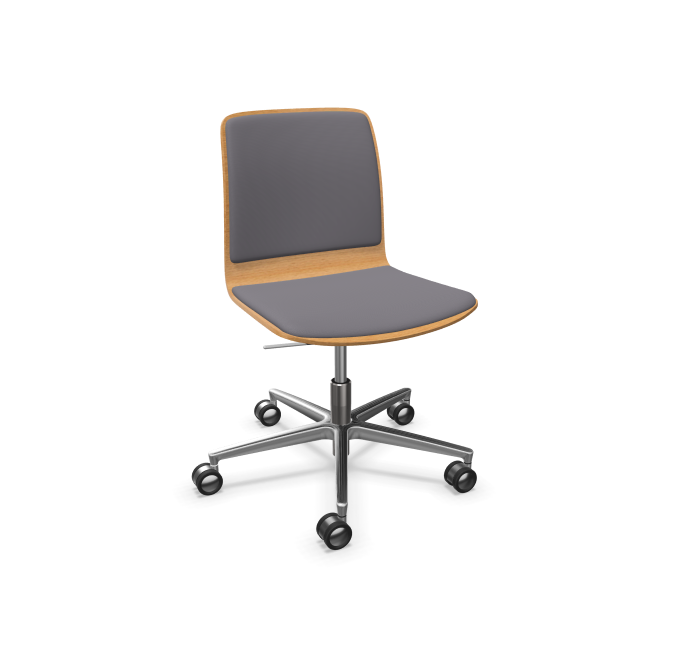 Fiore Wood Conference Chair 4 with Front Upholstery