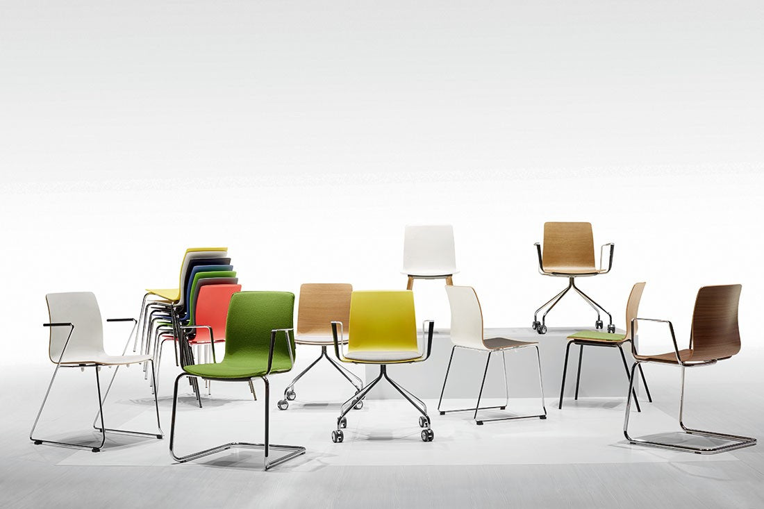 Fiore Wood Conference Chair 3 with Seat Upholstery