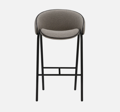 Folium Bar Stool with Leather Piping