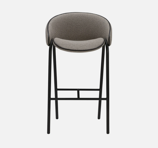 Folium Bar Stool with Leather Piping