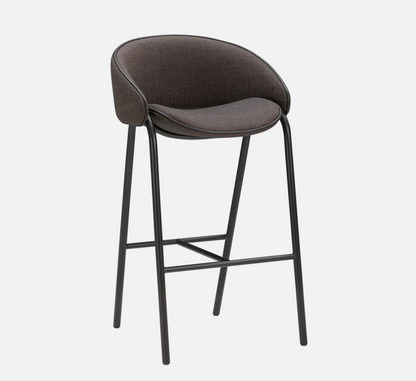 Folium Counter Stool with Leather Piping