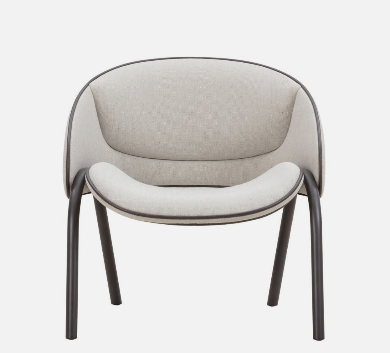 Folium Lounge Chair with Leather Pipping